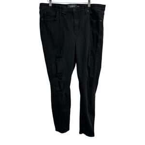 Torrid Black Distressed Skinny Jeans size 16‎ Black